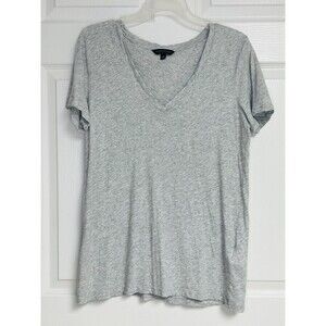 Banana Republic Pima T-Shirt Women Medium Gray V-Neck Tee